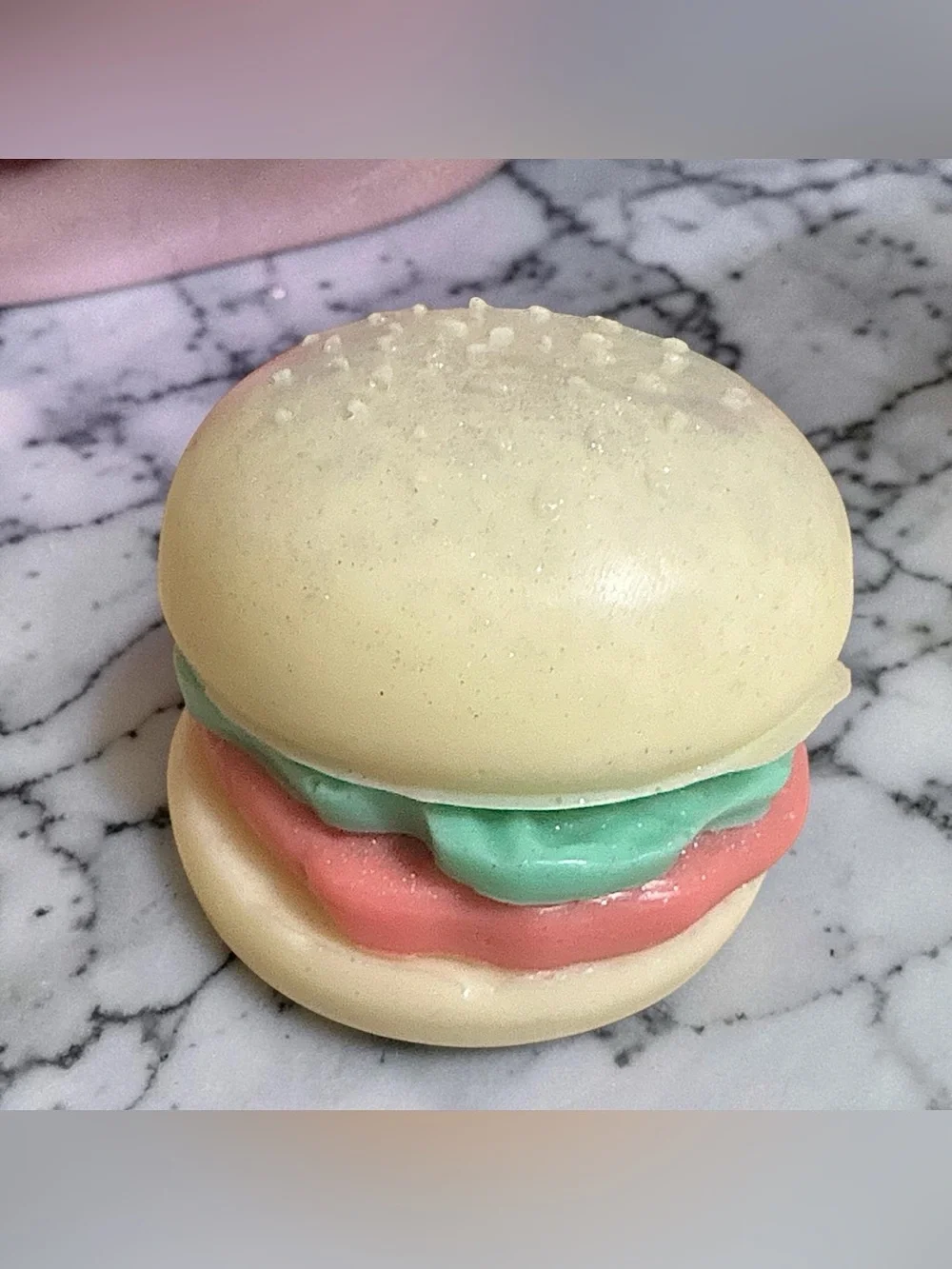 vanilla strawberry SOAP 4pc Hamburger 4x4in 10oz goat milk & donkey milk based